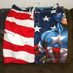 Hot Topic Captain America swim trunks